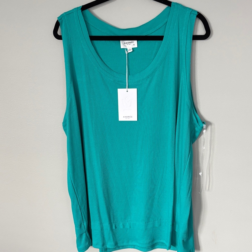 ANDREE BY UNIT Teal Scoop Neck Tank Top